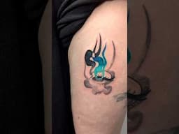 Tattooing myself because why not #tattoo #tattooartist #illustrative #colortattoo #wormhole