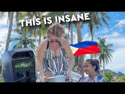 Cooking Filipino Food on the Beach USING A BATTERY 🇵🇭