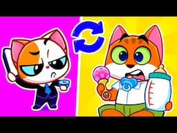 Swap Lives for a Day | Don't Play With Mommy's Makeup | Pretend Play Stories | Purr-Purr