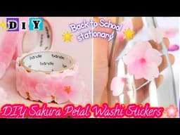 DIY Sakura Petal Washi tape Stickers 🌸 How to make Washi tapes #craftersworld #washitape #journal