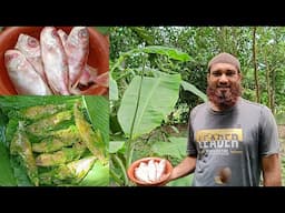 Cooking LAL POA Fish with BANANA LEAVES | আজব রান্না! | কলাপাতায় ভাপে লাল পোয়া মাছ রান্না!