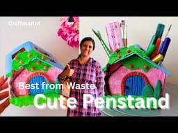 Transforming Waste into Art | DIY Pen stand from Trash | Home Decor Easy | Craftmerint #diy #art