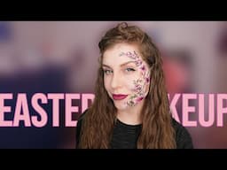 Cute Easter Makeup Look - Bunnies and Flowers