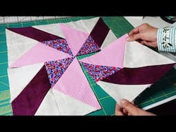 How To Make This Colorful Quilt Block Step By Step! Easy Sewing