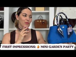 Hermes Garden Party 23 (Mini Garden Party) 💙 WIMB, Mod Shots, comparing to  Birkin 25 & Kelly 25