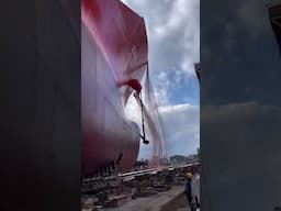 Super big ship launching