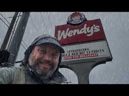 Stealth Camping in the Rain behind Wendy's