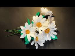 How to make Daisy Flower with crepe paper | DIY | Craft | home decor
