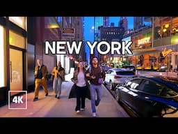 NEW YORK Evening Walk | Midtown Manhattan at Night | 4K Quality Video