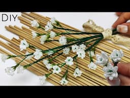 DIY ribbon baby breath/how to make satin ribbon flowers baby breath easily