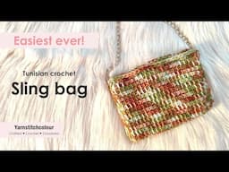 Tunisian crochet Sling bag I Wish I knew it was this easy when I started
