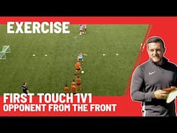 First Touch Soccer/Football Drill | 1v1 Opponent From the Front (Reaction & Dribble Timing)
