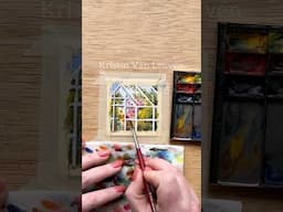 Watercolor greenhouse for painting 25 of 100 tiny paintings in 2025