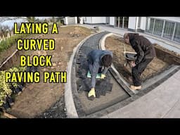 Laying curved block paving path