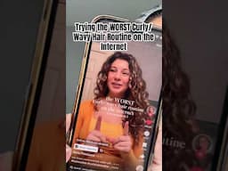 Trying the WORST Curly/Wavy Hair Routine on the Internet #curlyhair #hairroutine #viralshort