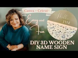 DIY 3D Wooden Name Sign  | Cricut, Canva & Craft Store Hacks | How to Make a Custom Room Sign