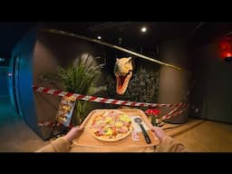 Eating at a Dinosaur Love Hotel