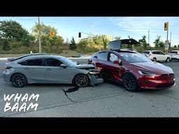 UNAWARE TESLA DRIVER CAUSE MASSIVE CRASH | DASHCAM STORIES #148