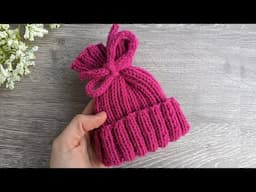 Knit Ribbed Preemie Hat