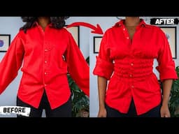 This $6 Shirt Gave Me a Waist??? Thrift Flip DIY