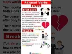 Phrasal verbs with Break - English grammar class