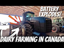 Battery Explodes On Tractor... Caught On Camera!