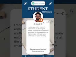 📣 Student Feedback Spotlight! 🌟 l #techleadsit #testimony #testimonial #review #experience