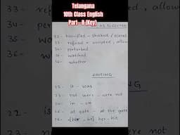 Telangana 10th Class English Part B Key Paper #englishwithjagadeesh #sscexams2025