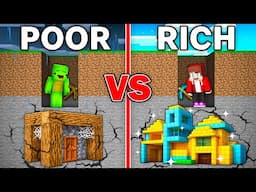 Mikey POOR vs JJ RICH Villager House Mine Battle in Minecraft !  - Maizen