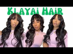 Beginner Friendly Curtain Bangs Wig!! Fluffy Bouncy Curls Easy Glueless Install Ft. Klaiyi hair