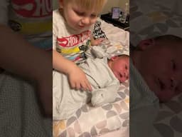 Meeting Baby Brother For The First Time #babyshorts  #babyboy  #cute