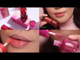 fwee 3D Voluming Gloss lip swatch on light medium warm neutral skintone