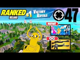 NEW! Fortnite Reload Map | 47 Eliminations Solo vs Squads | Adventure Time Gameplay | PS4 Controller