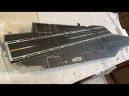 Trumpeter 1/350 Nimitz build part 6; installing deck and elevators