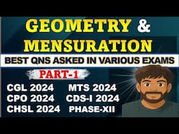 Geometry and Mensuration (Part-1) Best Questions Asked by SSC In 2024 || #SSCGL #SSCCHSL #CPO