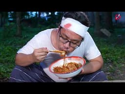 Jajangmyeon with Pork Belly and Spicy Cheese Noodle with Pork Tonkatsu 😎