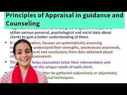 Principles of Appraisal in Guidance and Counseling/ Guidance and Counseling/ B.ed notes