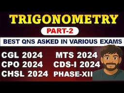 Trigonometry (Part-2) Best Questions Asked by SSC In 2024 || #SSCGL #SSCCHSL #CPO