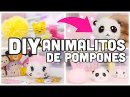 Haz un panda, gatito y conejito-regalo perfecto para mejor amiga-kit para hacer pompones