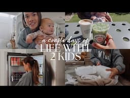 life with TWO kids | costco haul & diaper restock, strawberry matcha, everyday smoothie & more!