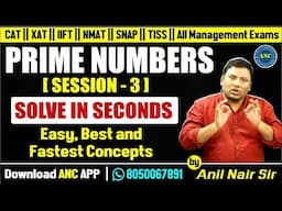 # Live ( in English ) :- Prime Numbers -3 | Concepts & Tricks | Anil Nair Sir | CAT-25,SSC-CGL,Bank