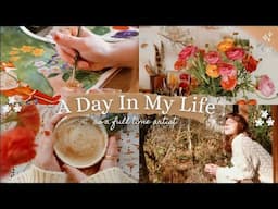 A Day In My Life ☕️🌷🎨 a full-time artist romanticizing a quiet, slow life in my cabin in the woods