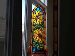 sunflowers stained glass painting #stainedglassart #painting #liadiadesigns #windowart #glassart