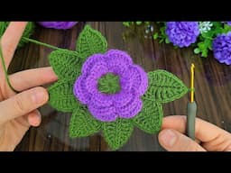 Wow Amazing💯👌Very easy crochet rose flower motif making for beginners🌷🌷🌷