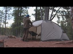 Solo Winter Camping . Beef Stew . Windy Relaxing ASMR