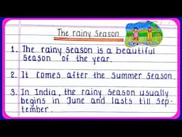 10 lines on rainy season for class 3 | Rainy Season Essay 10 lines | 10 easy lines on Rainy Season
