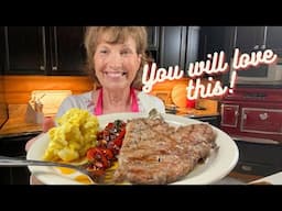 Pork Chops, Sweet & Sour Peppers, & Potato Salad @ourforeverfarm