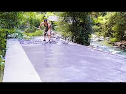 How to Build a Concrete Bridge Alone – Full Process & Off-Grid Living
