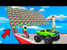 SHINCHAN AND FRANKLIN TRIED THE IMPOSSIBLE CURVY ROAD WITH SPEED BOOSTER PARKOUR CHALLENGE GTA 5