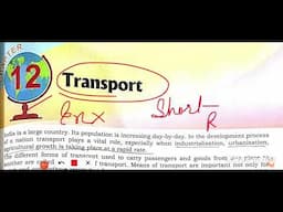 ICSE class 10 geography chapter 12 Transport